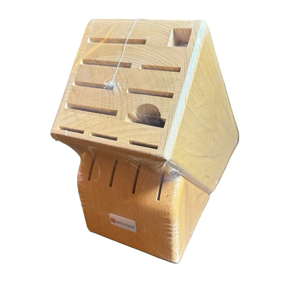 Wusthof Beechwood Knife Block Natural Wood 9-Slot Kitchen Counter Storage NEW